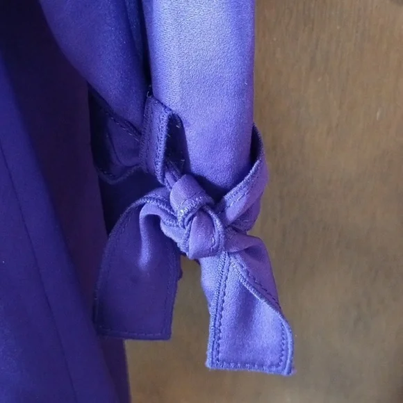 Elie Tahari Silk Satin Wrap Trench Coat size L - Picture 9 of 9